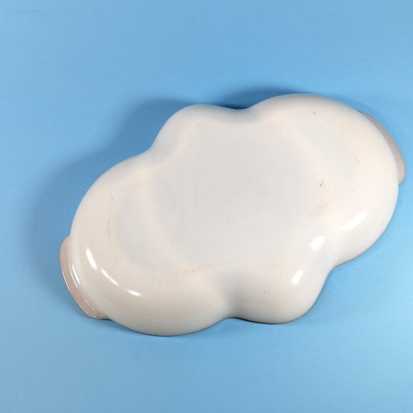 Anchor Hocking Milk Glass 22K trimmed Divided Relish dish, Vintage anchorglass - Picture 14 of 15